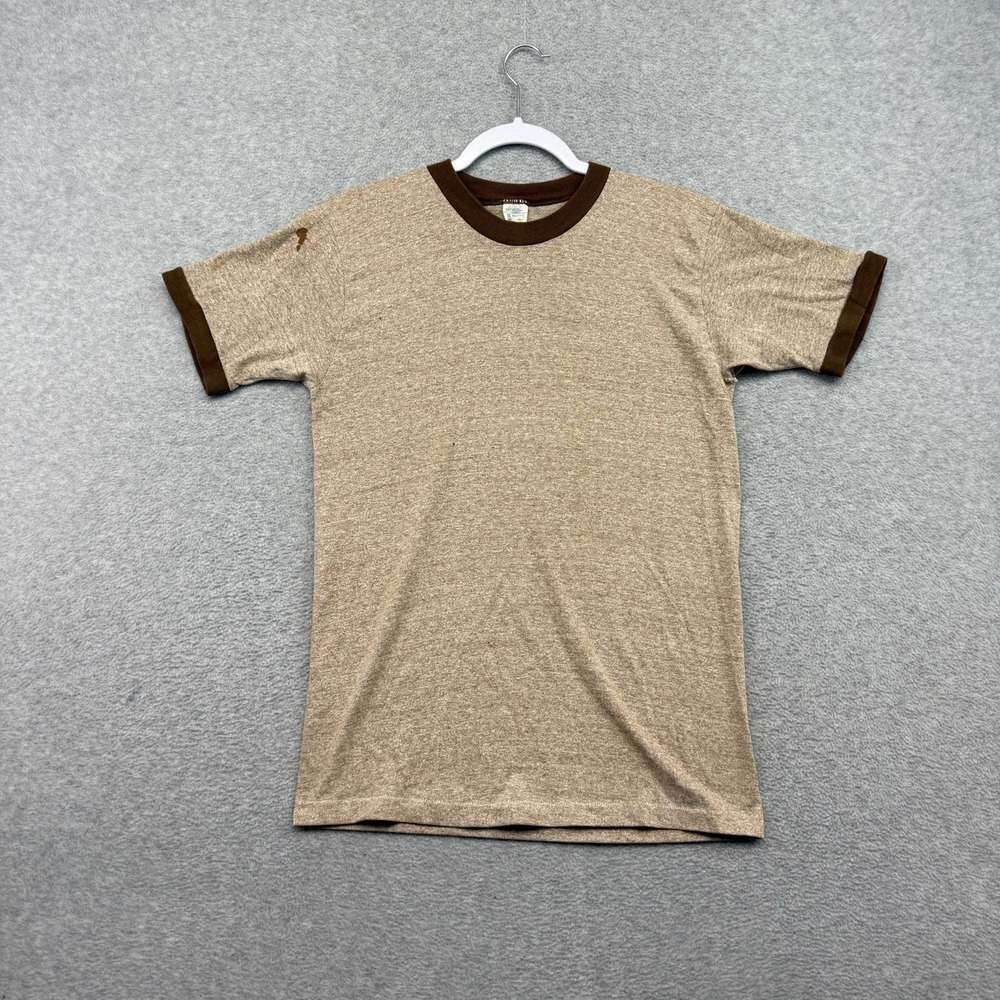 1970s Towncraft Penn Set T-Shirt Men's Size M Vintage USA Brown Ringer 70s VTG